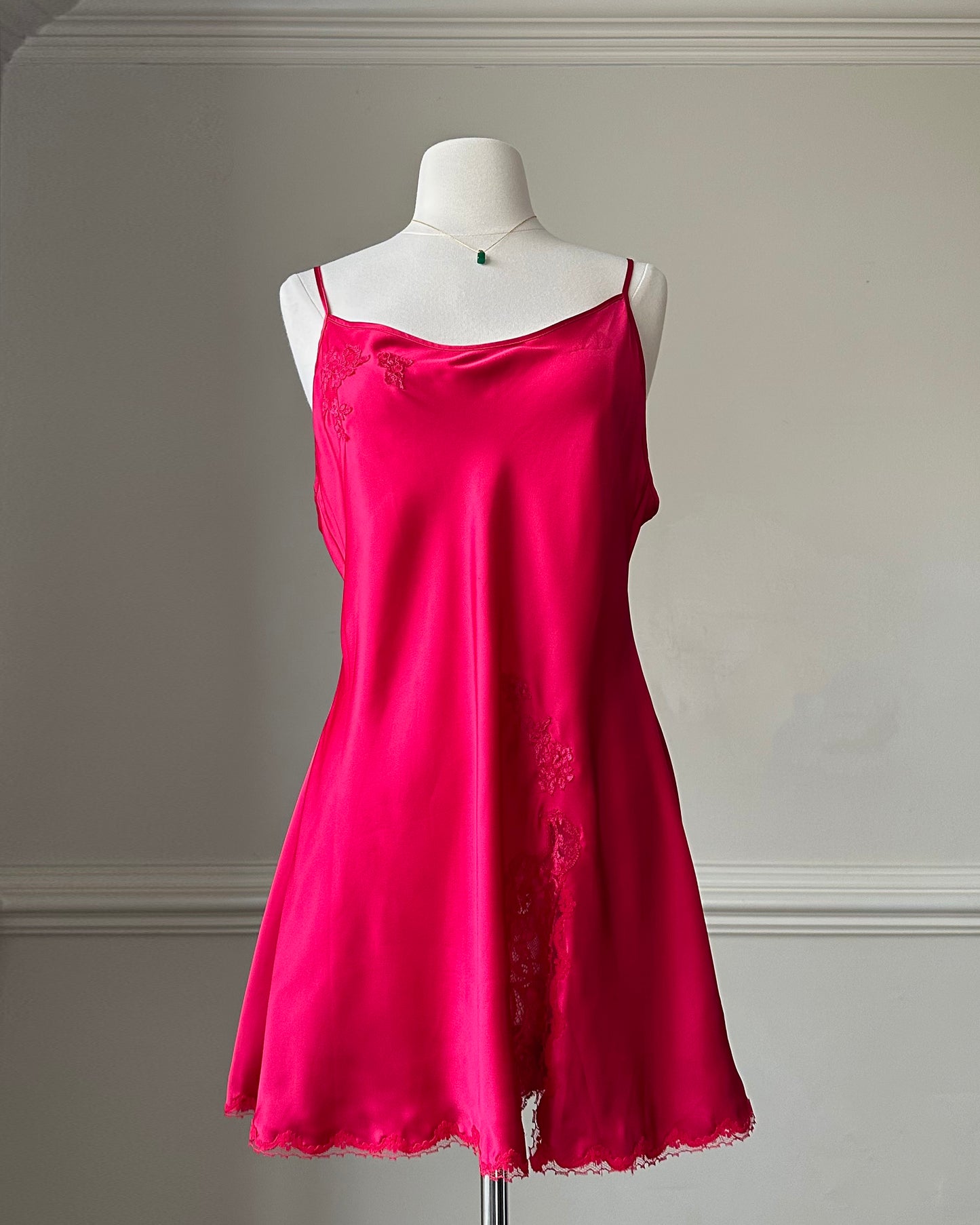 Victoria’s Secret Sultry Red Slip Dress featuring Lace Embroidery Lining