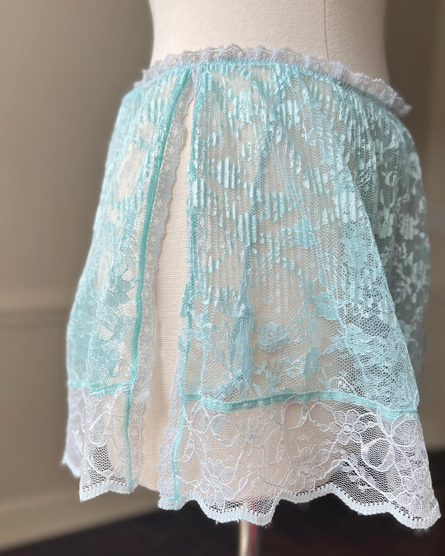 Victoria’s Secret frosty fairy split skirt featuring layered floral lace