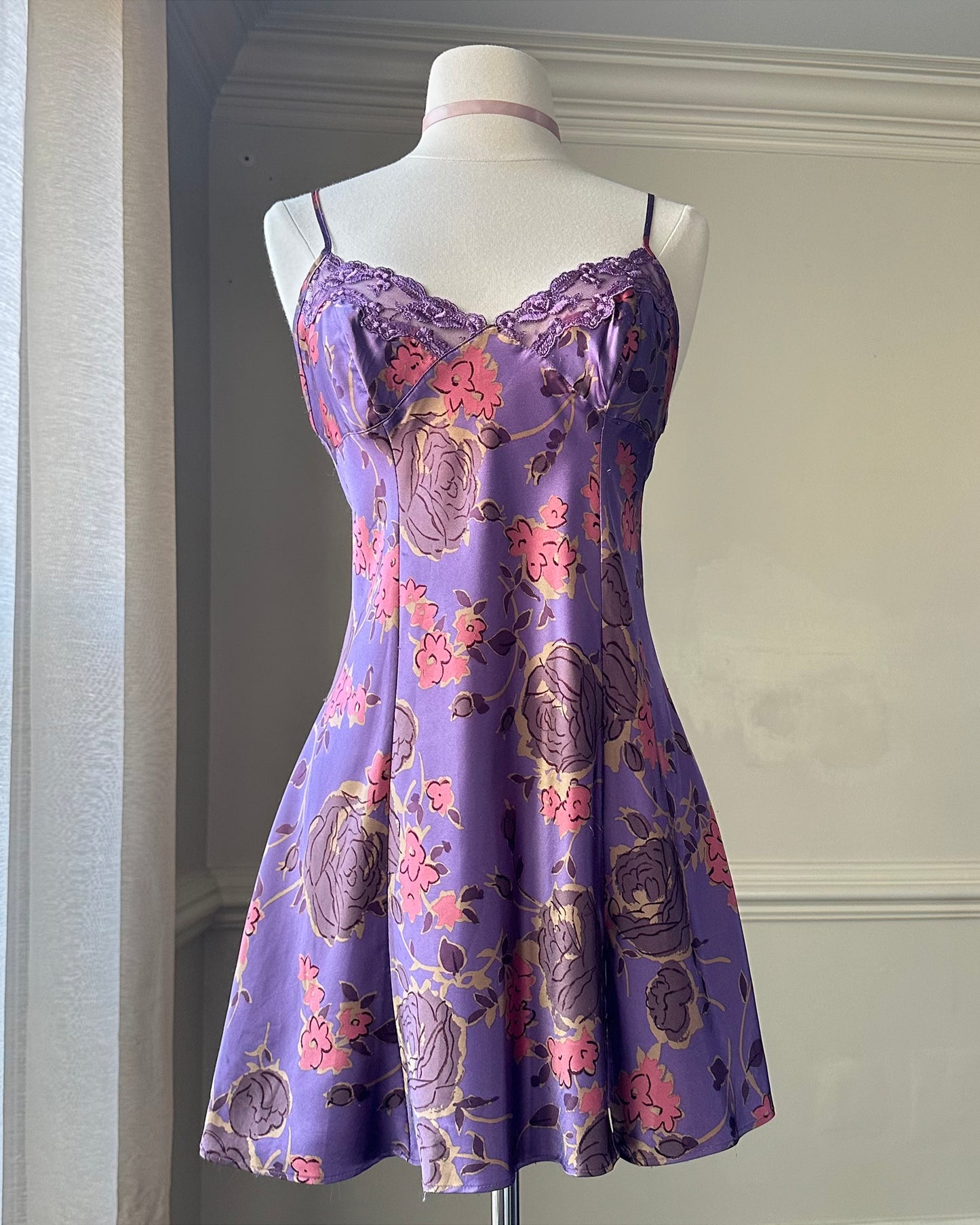 Victoria’s Secret Vibrant Purple Dress featuring Floral Pattern