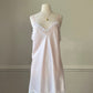 Vintage Dior Satin Powder Pink Slip Dress featuring Floral Embroidery Trimmings