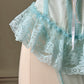 Vintage Alana Gale powder blue ruffle teddy bodysuit