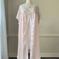 Vintage Dior Satin Powder Pink Slip Dress featuring Floral Embroidery Trimmings