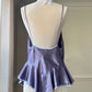 Vintage Satin Slip Dress in Eggplant Purple featuring Lace V Cutout