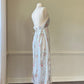Stunning Vintage 90's Dior Maxi Satin Dress featuring Rosette Pattern with Pinstripes