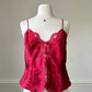 RARE Victoria’s Secret Deep Red Cropped Camisole featuring Embossed Paisley Prints