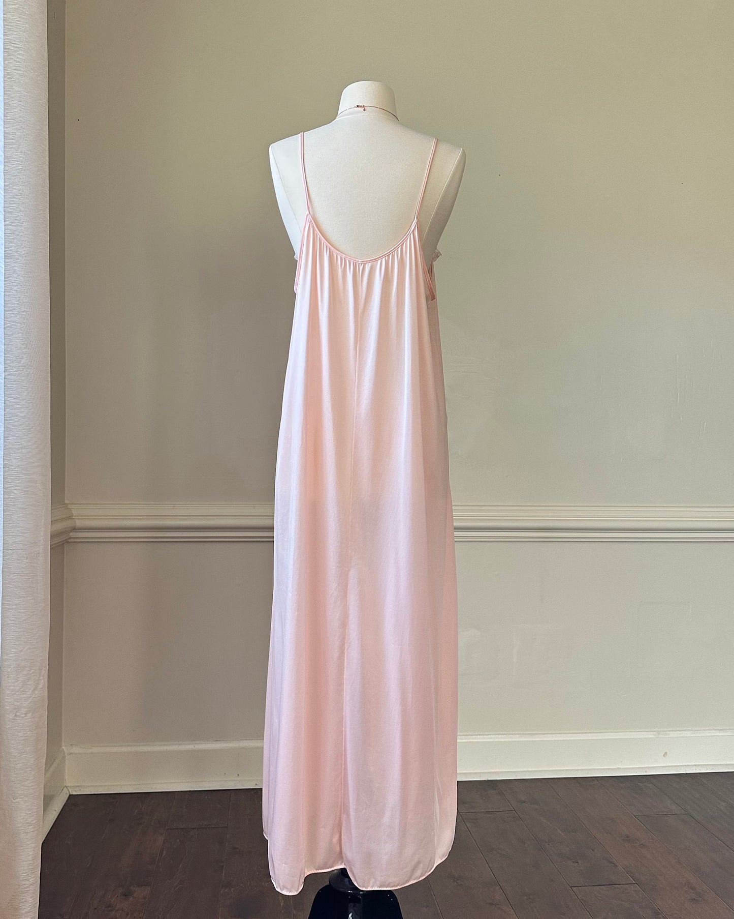 Sweet Tangerine Pink Maxi Slip Dress featuring Delicate Laced Fringe