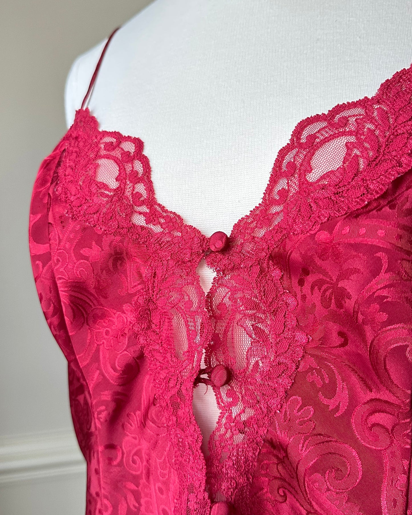 RARE Victoria’s Secret Deep Red Cropped Camisole featuring Embossed Paisley Prints