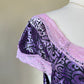 Elegant Purple Knee-Length Slip Dress featuring a Lace-trimmed Bodice