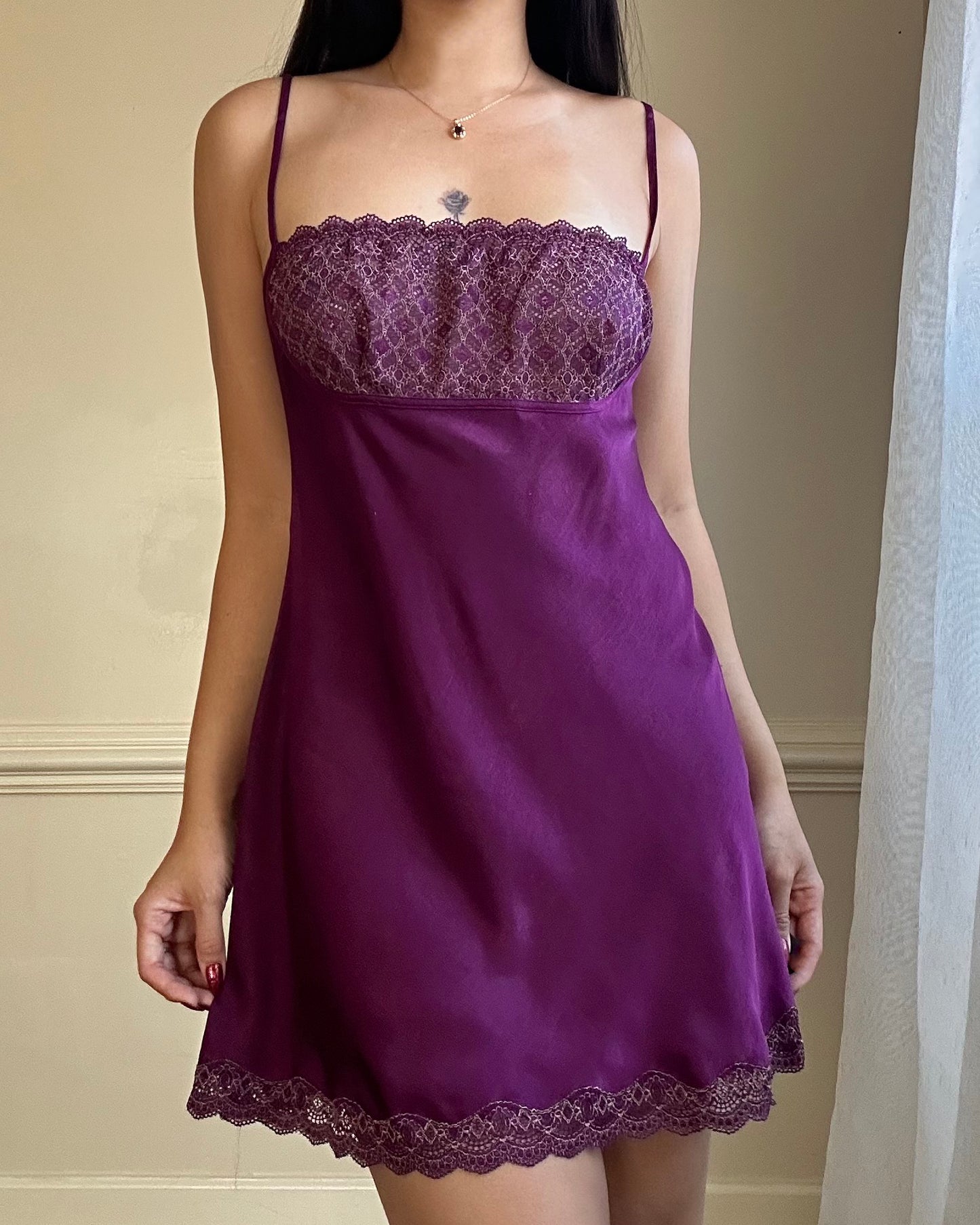 Vibrant Purple Victoria’s Secret Satin Slip Dress