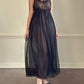 Vintage Nite Nite by Shadowline black mesh nightgown