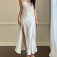 Victoria’s Secret Ethereal Satin Maxi Slip Dress in Pearl White