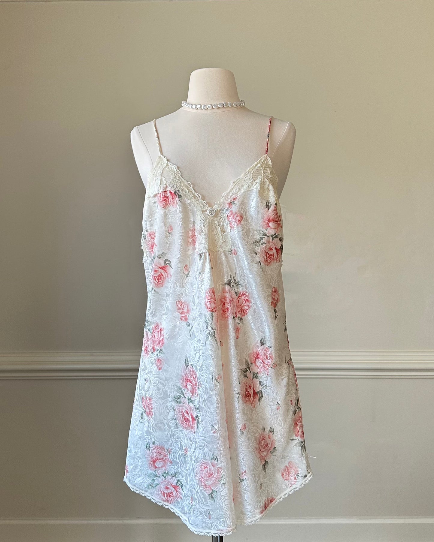 Stunning Vintage Rosette Set include Rose Embossed Slip Dress