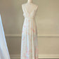 Beautifulpearl white maxi dress featuring peonies prints with plunge neckline