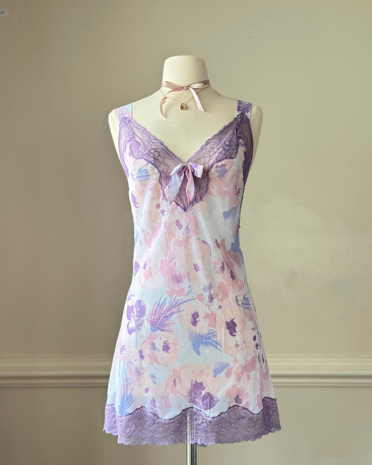 Vintage floral baby doll dress with bow