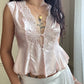 Victoria’s Secret Satin Top featuring Delicate Lace Detailing with Pleated Bodice