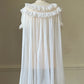 Victorian Inspired Sheer White Robes featuring Double Layered Ruffles Collar