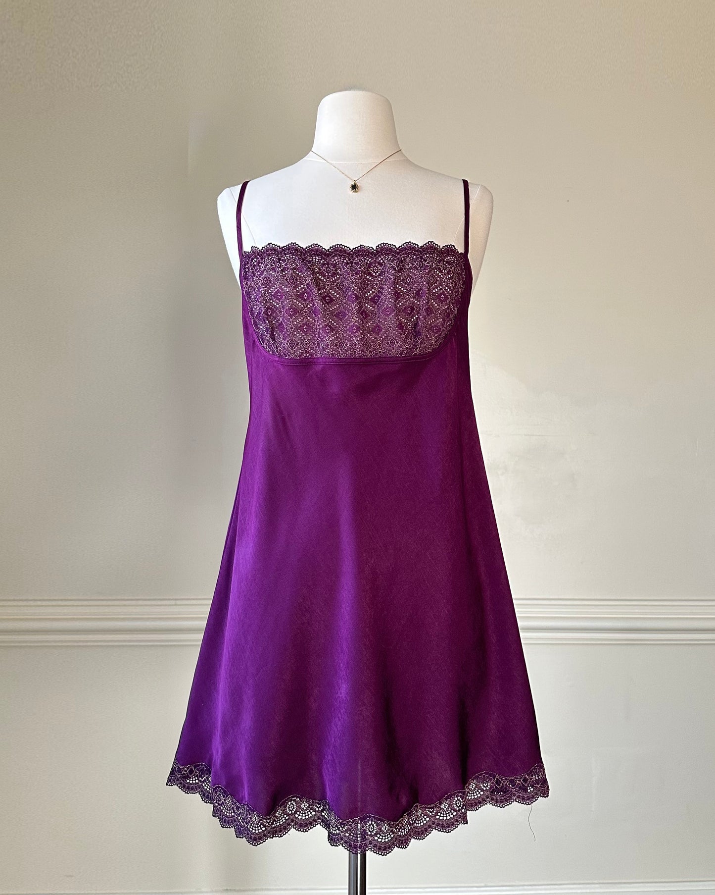 Vibrant Purple Victoria’s Secret Satin Slip Dress