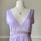 Vintage Soft Orchid Maxi Slip Dress featuring Intricate Lace Cutout