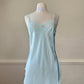Vintage Victoria’s Secret baby blue mini slip with rosebud detail