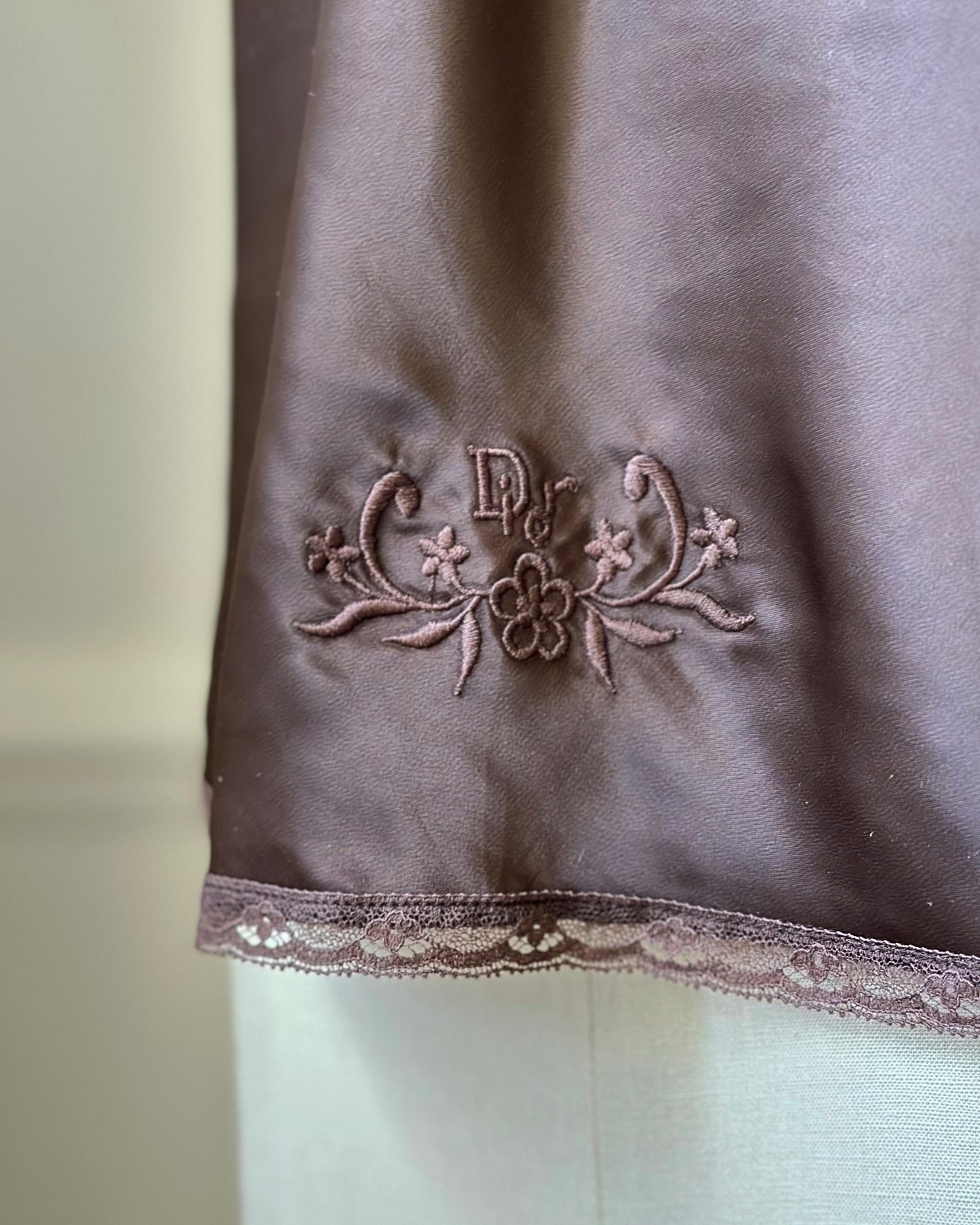 Vintage Dior brown satin lace camisole – 90s lingerie top