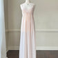 Vintage Maxi Dress featuring Ditsy Floral Prints on Sheer Blush Pink Fabric