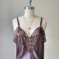 Vintage Dior brown satin lace midi slip dress
