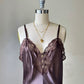 Vintage Dior brown satin lace midi slip dress