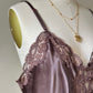 Vintage Dior brown satin lace midi slip dress