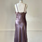 Vintage Dior brown satin lace midi slip dress