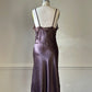 Vintage Dior brown satin lace midi slip dress