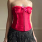 RARE Victoria’s Secret Strapless Bustier Corset in Ruby Red features Lace Sewn-in Cups Adorned with Bow