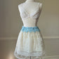 Adorable Sheer Fairy Skirt featuring Sheer Outer Layer with Leafy Embroidery and a Blue Floral Waist