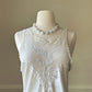 Vintage ivory satin slip dress with high neck and dreamy lace details