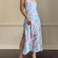 Vintage August Silk 100% silk floral midi slip dress