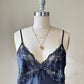 Vintage Jones New York black lace midi slip dress