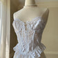 Victoria Secret’s 80's Vintage Strapless Corset featuring Intricate Lace Pattern