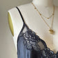Vintage Jones New York black lace midi slip dress