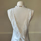 Vintage ivory satin slip dress with high neck and dreamy lace details