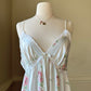Stunning Vintage 90's Dior Maxi Satin Dress featuring Rosette Pattern with Pinstripes