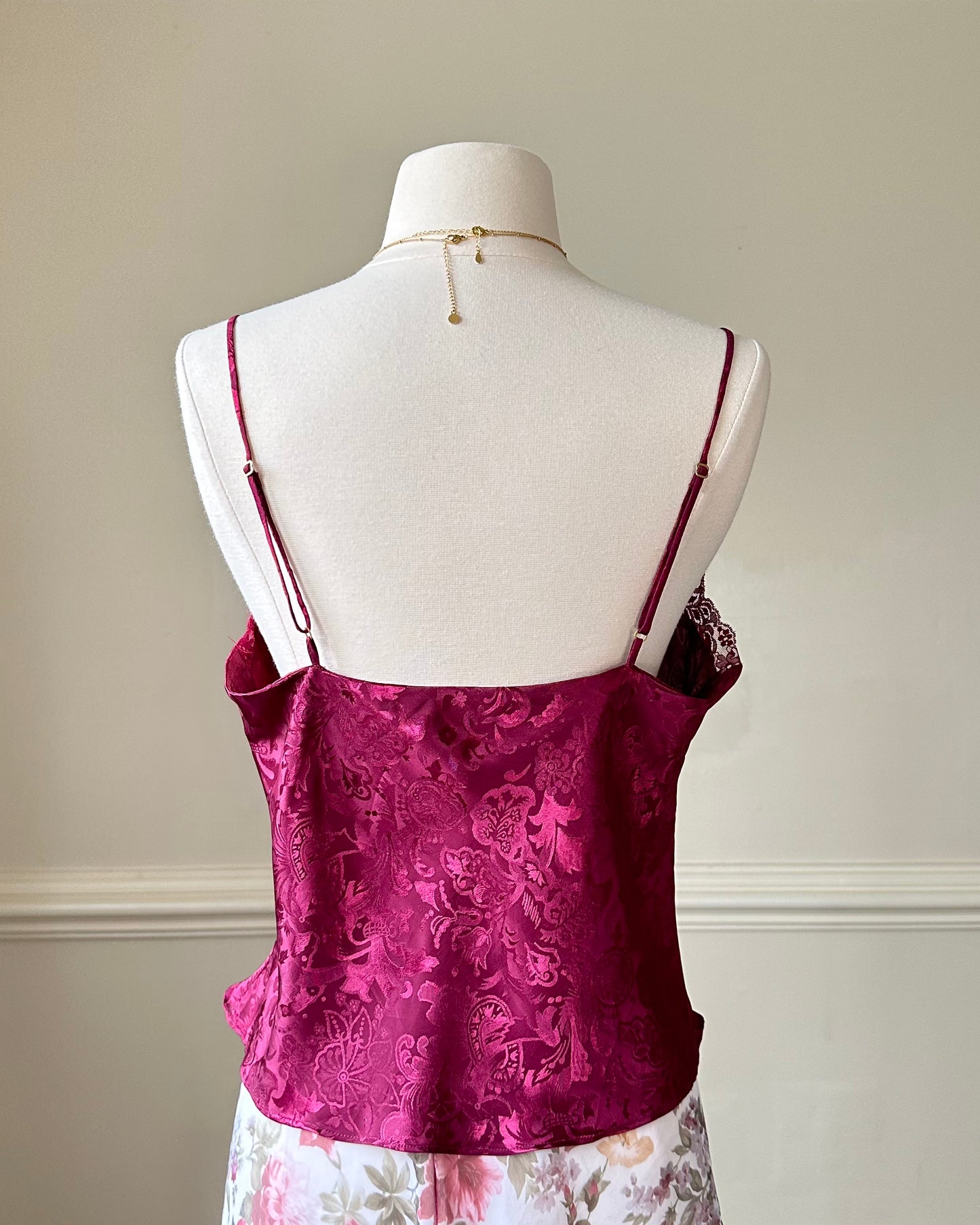 Victoria’s Secret Brocade Embossed Camisole in Maroon Purple