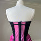 Vintage 80’s Inspired Special Corset featuring Mesh Pleated Cups with Tassel Side Details
