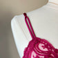Vintage Dior maroon satin maxi dress featuring paisley embroidery bust