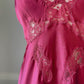 Vintage Dior maroon satin maxi dress featuring paisley embroidery bust