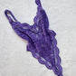 80’s vintage Victoria’s Secret Complete Laced Embroidery Bodysuit in Russian Violet