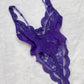 80’s vintage Victoria’s Secret Complete Laced Embroidery Bodysuit in Russian Violet