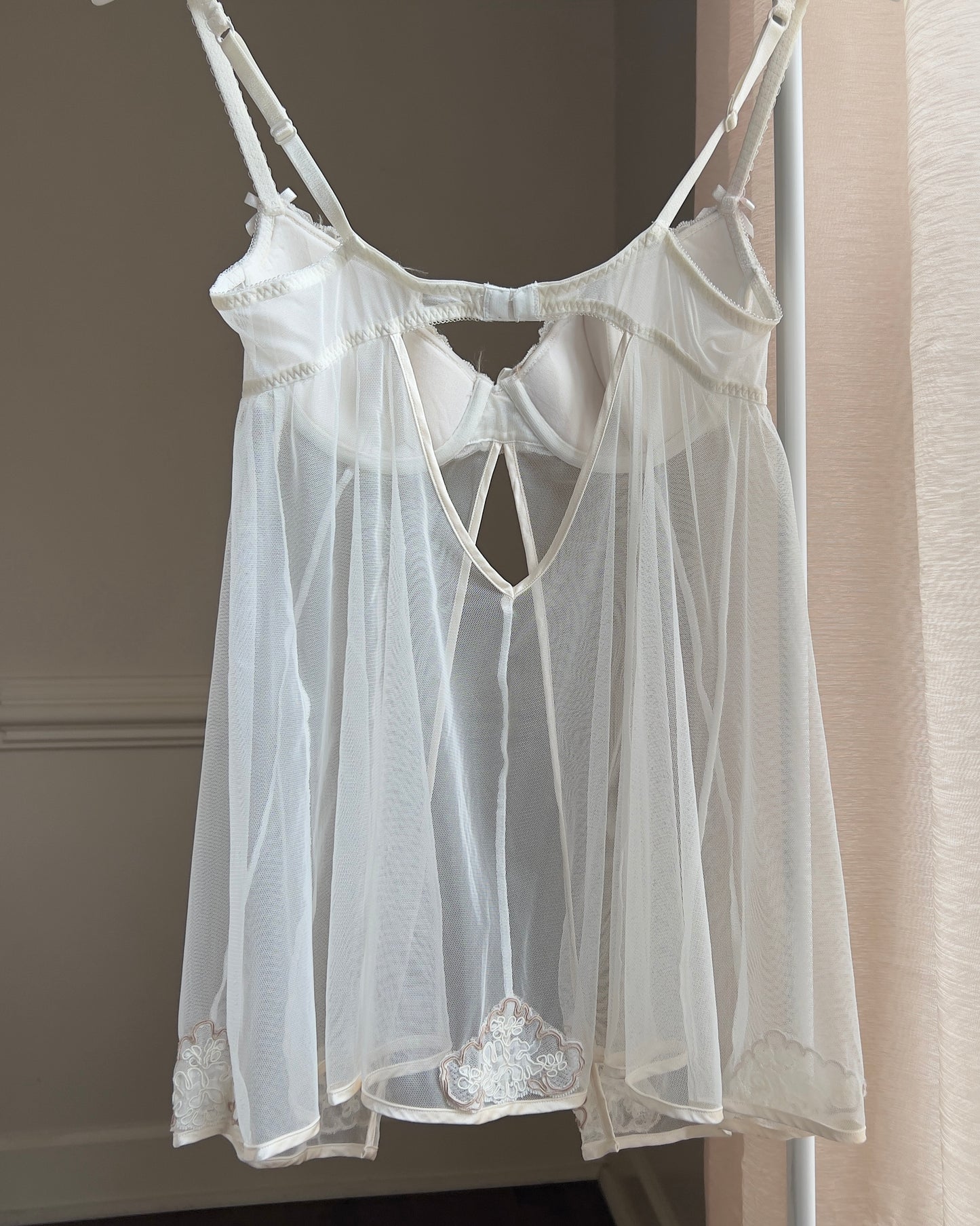 Victoria’s Secret Soft Fairy Babydoll Slip features Floral Embroidery