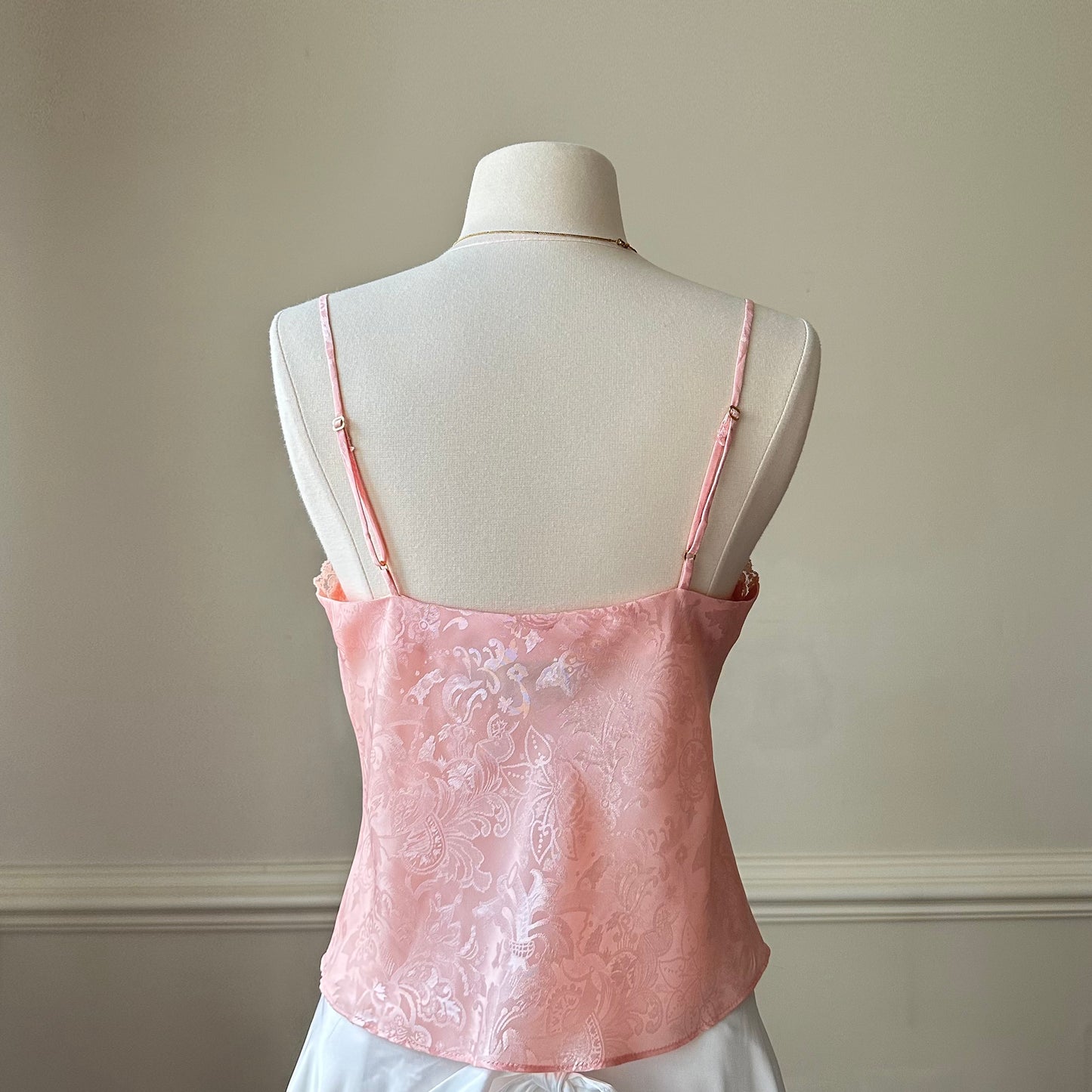 Victoria’s Secret Coral Pink camisole featuring brocade embossed fabric