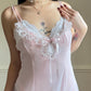 Super Cute Sheer Veil-like Laced Babydoll Slip featuring Adorable Ruffle Trimming