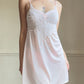 Soft and Feminine Blush Pink Sheer Slip featuring Beautiful Floral Embroidery Bustier