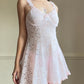 Romantic Sheer Floral Laced Slip in Soft Pink featuring Complete Floral Lace